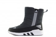 Кроссовки Adidas Primaloft black with white  Высокие с мехом