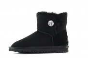 Женские ботинки UGG Fox Fur black с мехом